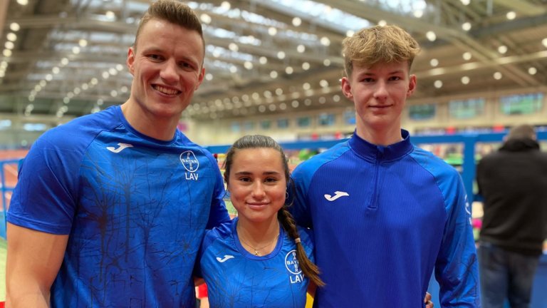 Nico Beckers, Lilly Hoffmeister und Ben Aschhoff. (v.l./Copyright: TSV Bayer Dormagen)